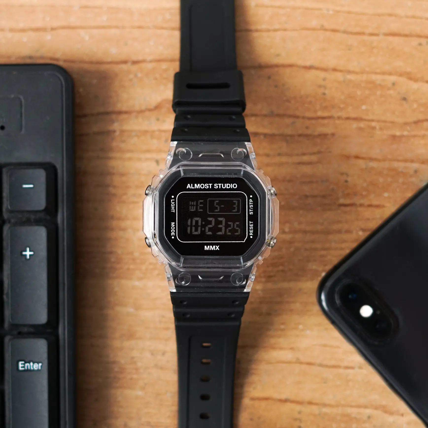 Almost Studio Jam Tangan Digital Anti Air - Icy Black Watches