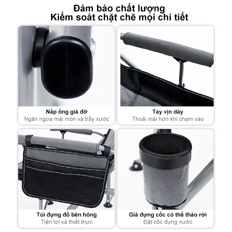 Ghế Gấp Ngoài Trời - Ghế Nấu Nước Cực Kì Thiện Ích: Nâng Trọng 200KG, Túi Đựng Và Túi Bên Cho Vật Dụng, Đế Chén Để Nước - Đối Tác Tin Cậy Cho Những Chuyến Nấu Nước 2