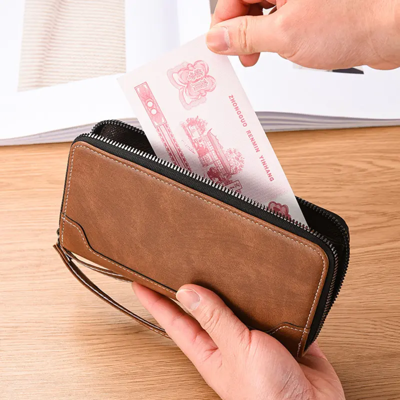 Ví kéo dài Cổ Điển dành cho nam giới, với nhiều khe cắm thẻ, ví đa chức năng 3