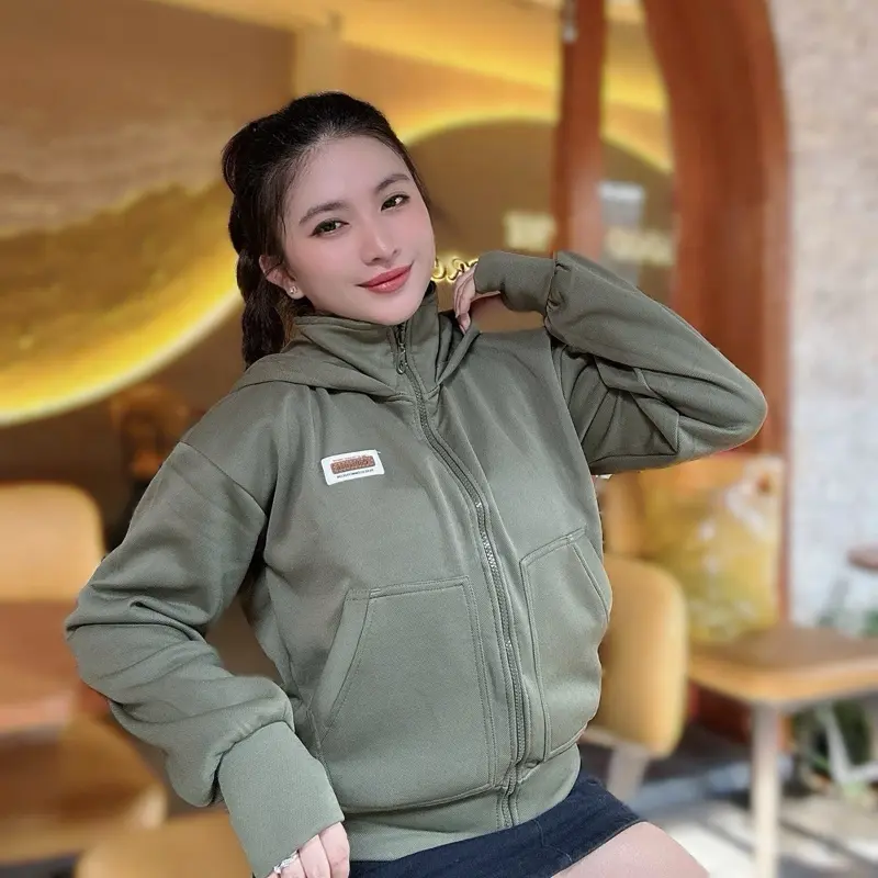 ÁO KHOÁC PHỐI LOGO 2 DA ( MKN CLOTHING ) Nữ Women Top Jacket 0