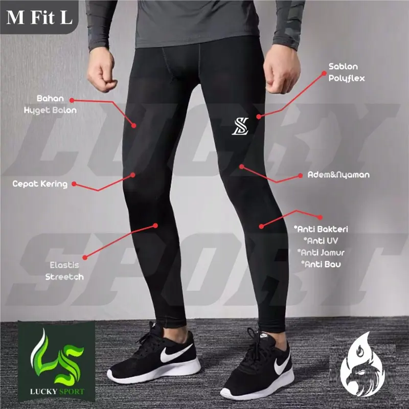BAJU MANSET BIG SIZE XL STELAN BASELAYER PRIA CELANA PANJANG LEGGING SPORT OLAHRAGA SEPAKBOLA FUTSAL JOGGING RUNNING RENANG Uniseks 2