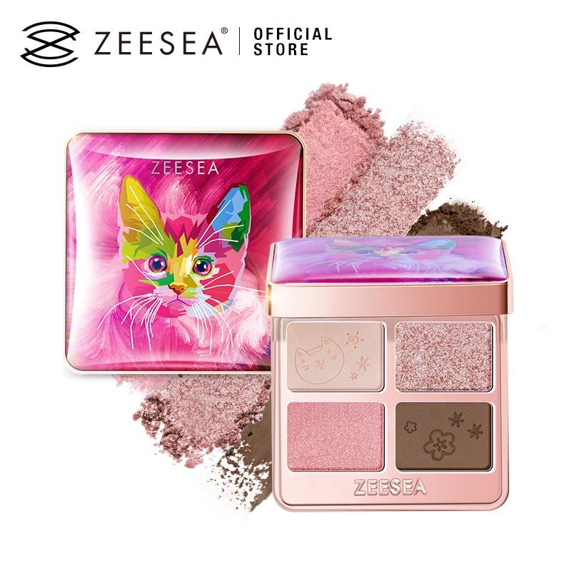 Phấn Mắt, ZEESEA, Lì Lung Linh, Ánh Ngọc Trai, Không Thấm Nước, Chống Mồ Hôi, Công Thức Mịn Màng Và Không Cakey, Tự Nhiên, 4 Màu, 3.5G-4.8G