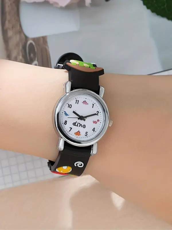 Cute Cartoon Dinosaur Pattern Quartz Watch, Fashionable Wristwatch for Men, Trendy All-match & Exquisite Watch for Birthday Gift 2