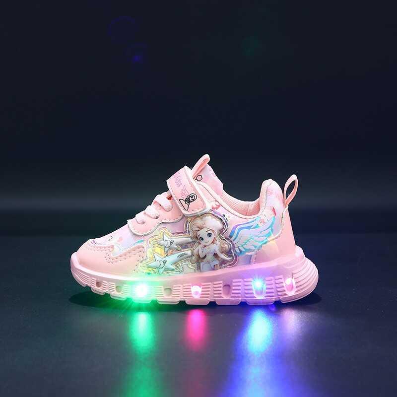 Product Introduction of Light Up Spring and Autumn New Single Girls' Sports Baby Casual Little Girls Lightweight Princess Shoes 12