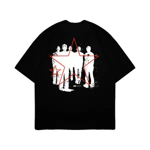 Kaus RASSHAZE - Delicated Hardness Ukuran Besar Hitam kaos boxy pria Bulat Jeans