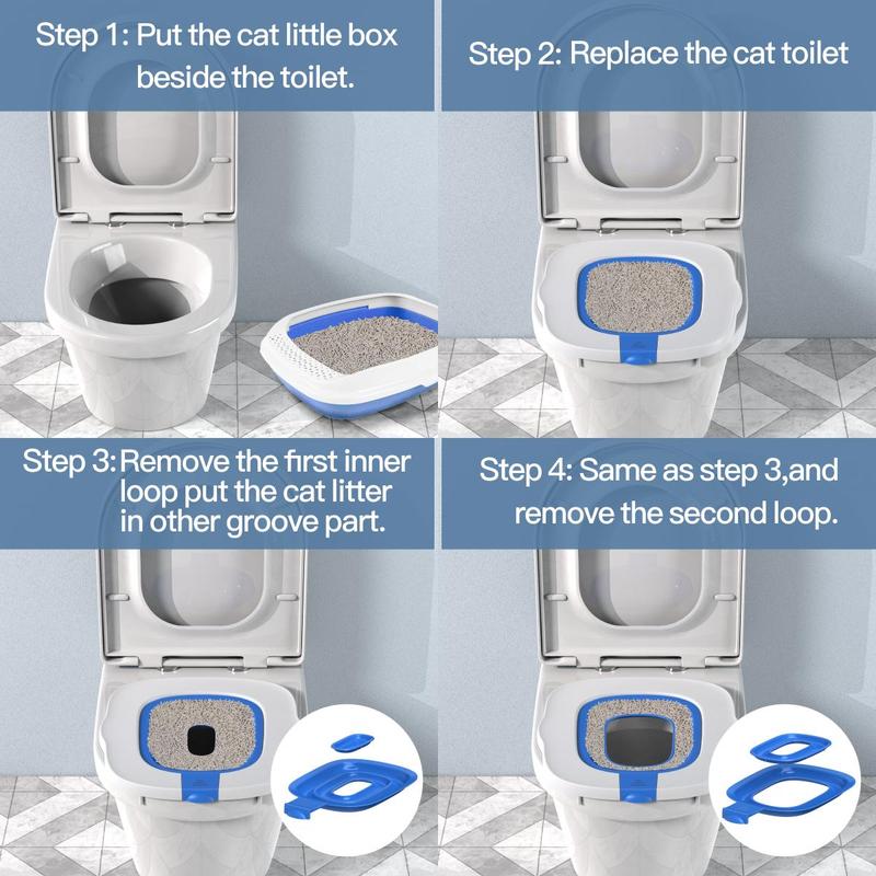 Self-service Cat Toilet, 1 Set Cat Toilet Trainer, Cat Toilet Tool, Pet Toilet Training Aid, Indoor Pet Toilet for Cats, Dog & Cat Accessories 3