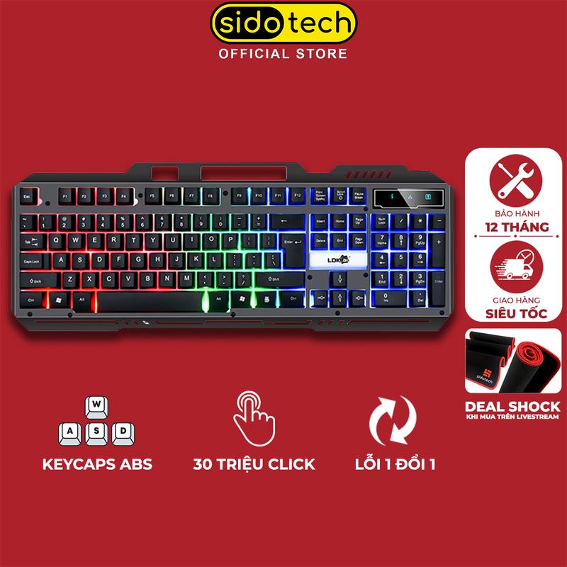 Bàn phím máy tính gaming SIDOTECH V4 Pro led RGB có dây thiết kế công thái học 104 phím đèn led rgb trải nghiệm gõ phím đỉnh cao chơi game pc laptop esports văn phòng