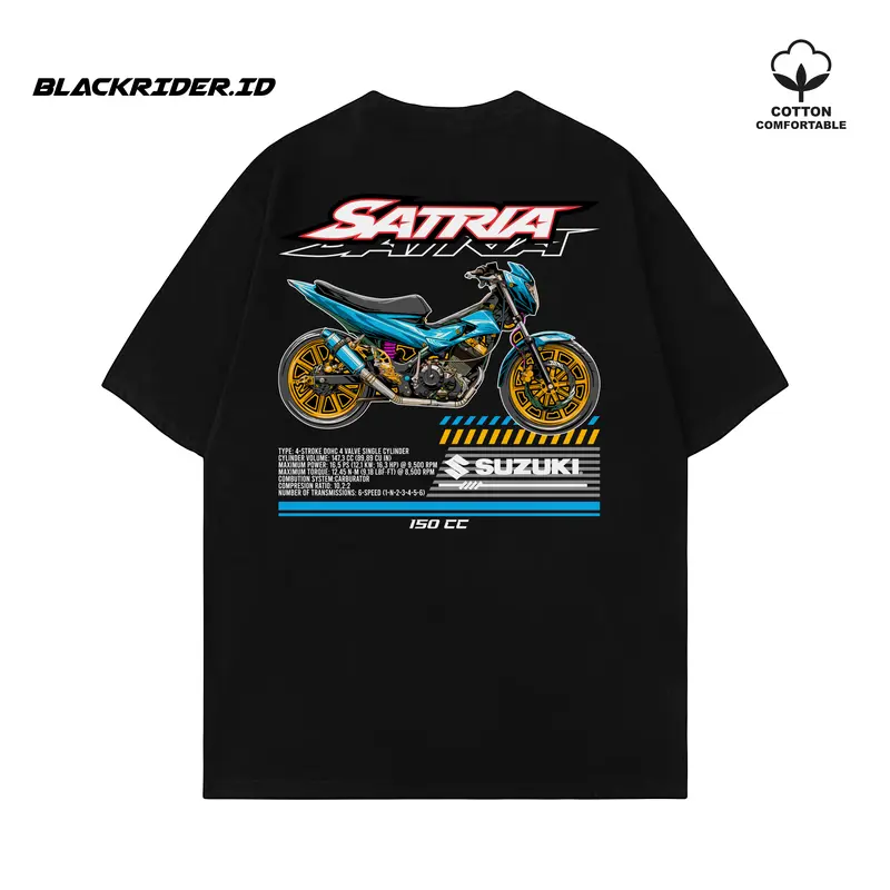 KAOS MOTOR SATRIA FU RACING HEREX COMBED COTTON 24s 2