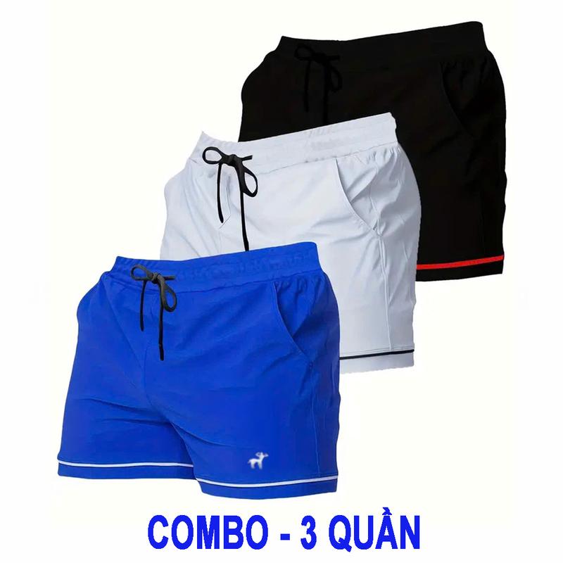 Bộ 3 - 5 Quần đùi nam, quần tập gym chơi thể thao, mặc ở nhà có 2 Túi - kiểu dáng Thể Thao - chất vải Thun Mè Thái co giãn thoải mái [GymM.061]
