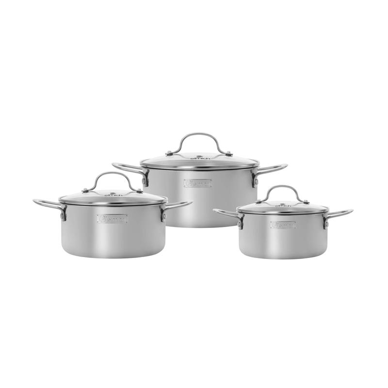 Bộ nồi size 16cm, 20cm, 24cm inox nguyên khối Elmich Trimax classic EL-2136OL02
