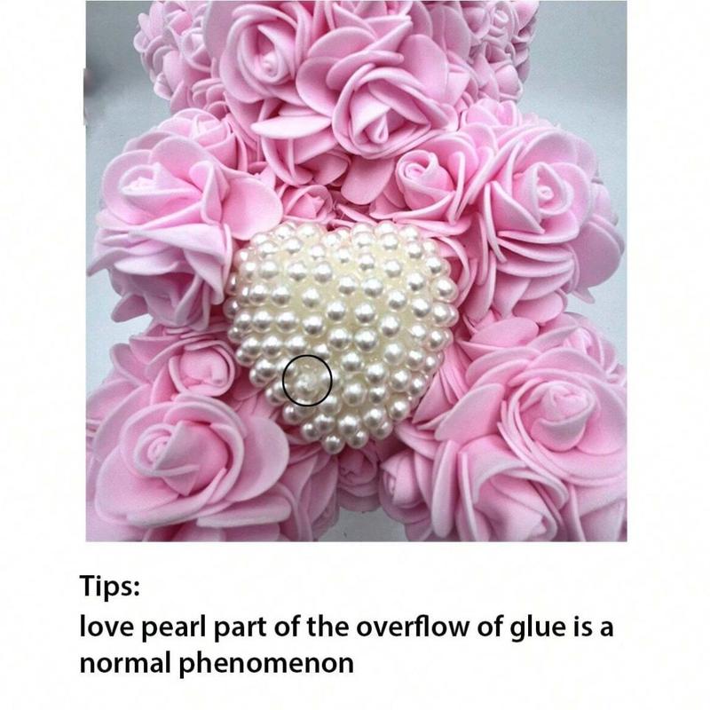 Product Introduction of Artificial Rose Bear, 1 Count Handmade Rose Bear with Box, Decorative Flower for Home Party Anniversary, Gift for Girlfriend, Mother, Decoration, Rosy Eternal Flowers, Roses Bouquet, Pink Flower 4