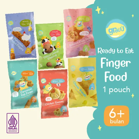 Grouu - Nugget MPASI Chicken Parmesan, Melted Cheese/Keju - No MSG, Food Frozen (Siomay Ayam Lumpia Daging Sapi, Salmon Pom Pom) Fish Ball Ice Ikan