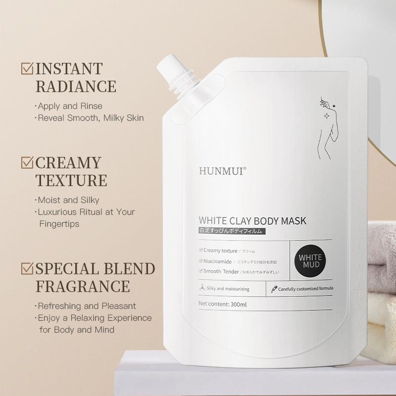 HUIMUI Han Lun Beauty Feather Rejuvenating White Clay Bare Face Body Mask for Skin Brightening Comfort 0