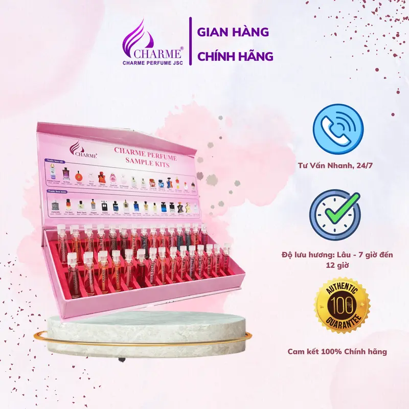 Bộ Test Nước Hoa Charme 30 Mùi Perfume Cosmetic 2