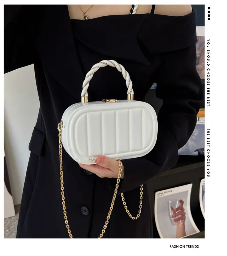 Chain Box Bag Shaping Small Square Bag Female High Sense All-Match Fashion Simple Portable Shoulder Bag New Crossbody Bag