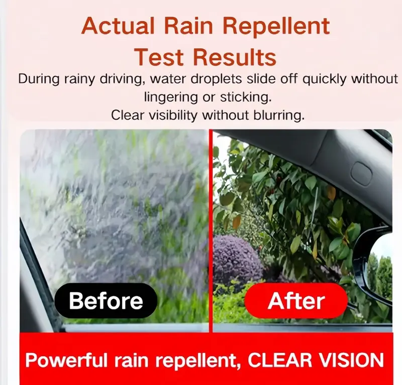 [Super Concentrated Rain Repellent Spray] - Effortless Glass Protection/UV Proof/anti rain spray/Helmets/Mirrors/Windows/Glasses/Goggles/safe driving/Ultra-Concentrated Formula/hydrophobic/Car & Motorcycle Applicable/Water Repellent/CODLimited Freebies 3