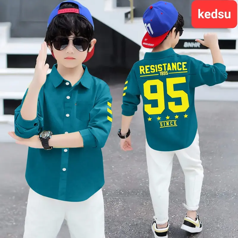 310.hem kids kemeja anak laki laki usia 5-12th bahan katun stretch/cod 7