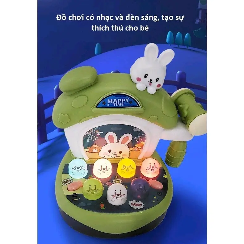 Đồ chơi đập chuột nhà thỏ đa năng có đèn và nhạc cho bé 5