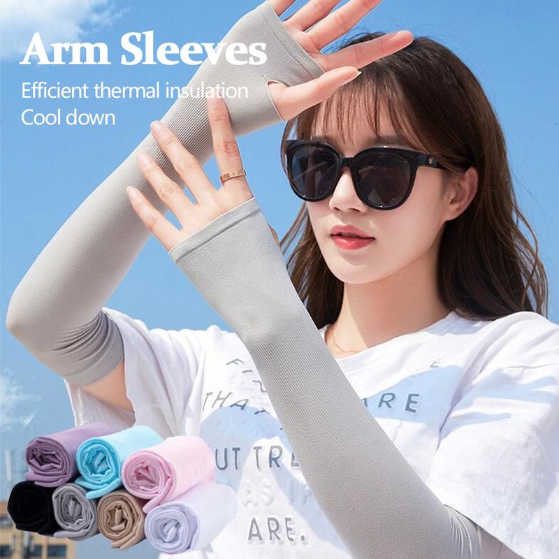 SH Ice Silk Long Gloves Sun UV Protection Hand Protector Cover Arm Sleeves Sunscreen Sleeves Outdoor Arm Warmer Half Finger Sleeves #449847 0