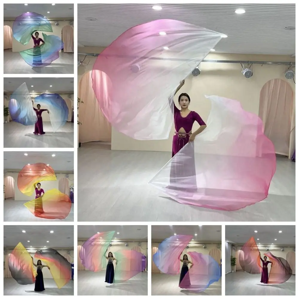 New with Telescopic Sticks Belly Dance Accessories Props Scalable Rods Multicolor Semi-circular Flags Lightweight Dance Party Dance Props