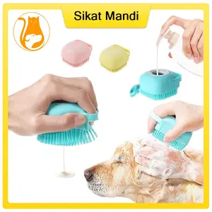 Sikat Mandi Silikon Kucing Anjing/Sikat Bulu Karet Sisir Bulu Kucing/Pet Brush Grooming/Sikat Mandi Hewan Isi Sabun/Sikat Badan Silikon/Spons Mandi