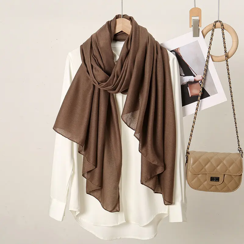 Pashmina Scarf Instant hijab Hot-selling new solid linen ladies scarf popular solid cotton and linen long scarf.