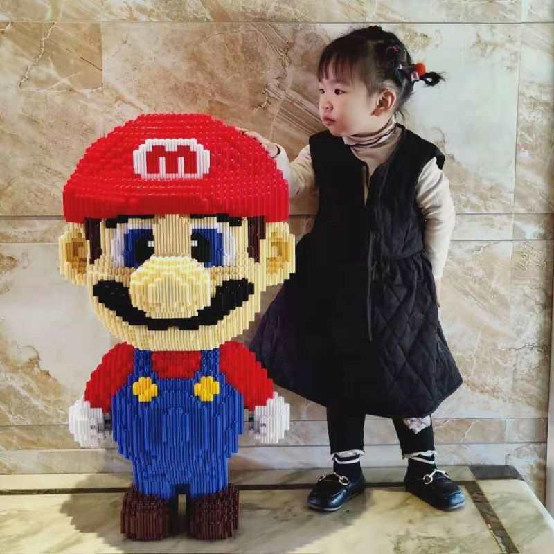 Mô hình lắp ghép nhân vật Mario cao 50cm - tặng kèm đèn led và búa gõ chi tiết Toy Bộ Lắp Ráp Tháo Lắp Đồ Chơi
