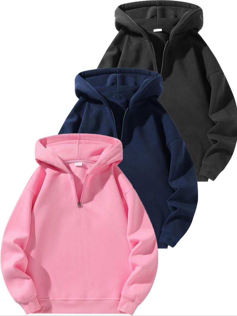 Product Introduction of Men's Solid Zip Up Hoodie, Casual Loose Long Sleeve Hooded Sweatshirt for Daily Wear, Men's Clothes for All Seasons, Hoodies for Men 5
