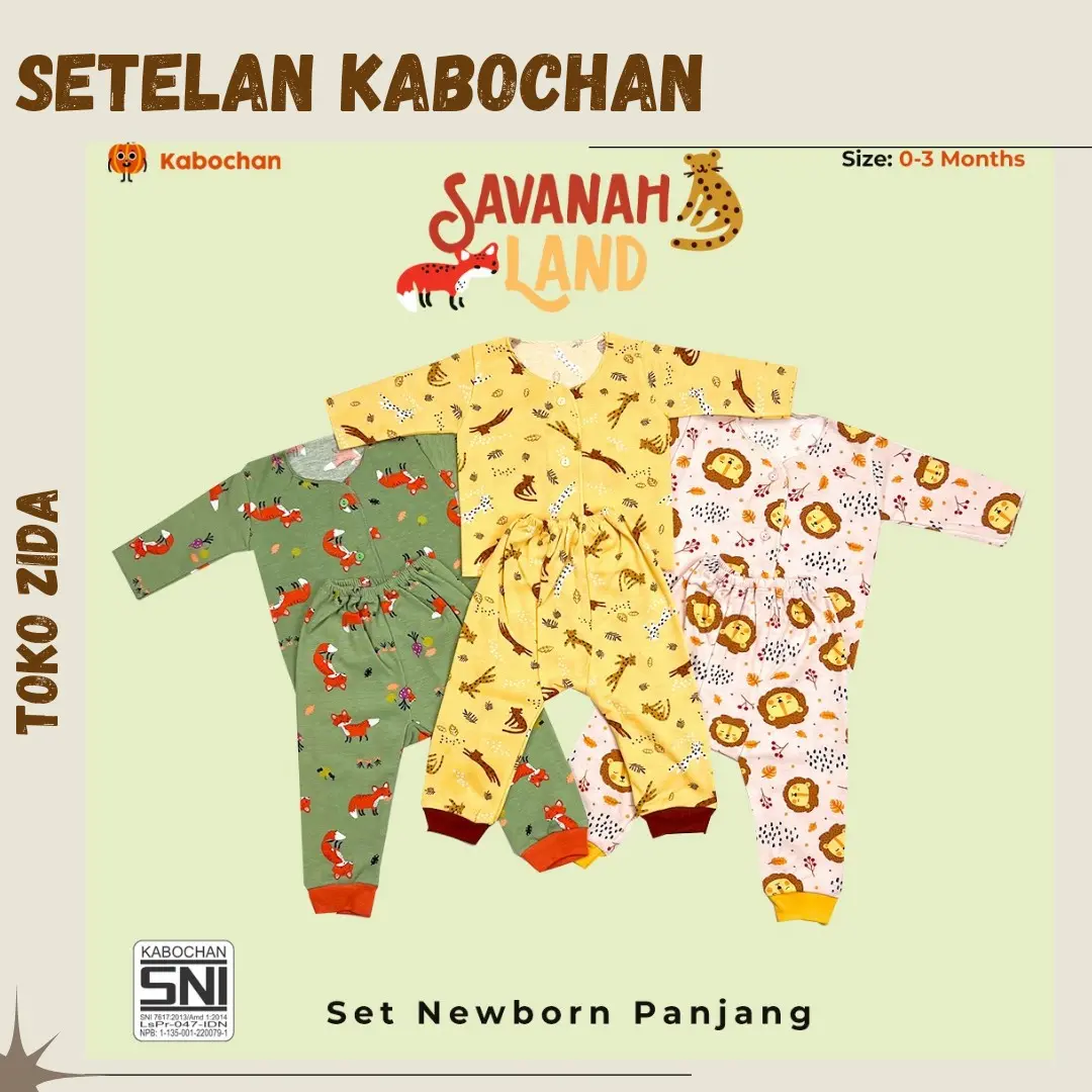 VELVET JUNIOR Setelan Baju Bayi Baru Lahir Kancing Depan