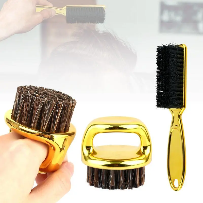 Professional Hair Clipper Brush, Retro Oil Head Brush, Carving Hair Clipper Mane Ring Brush, Beard Brush, Manual Shaving Accessories for Men