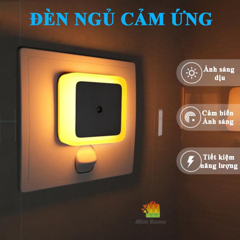 Đèn ngủ led cảm ứng cảm biến tự động tắt mở ánh sáng khi trời tối không dây, gắn cầu thang, treo tường nhà bếp phòng tắm đèn  ngủ