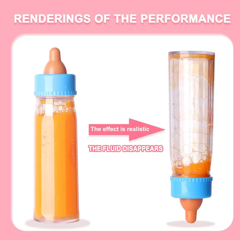Doll Feeding Bottle Set, Doll Accessories Including Milk Bottle & Juice Bottle & Pacifier, Pretend Play Toy for Kids, Doll Accessories 2