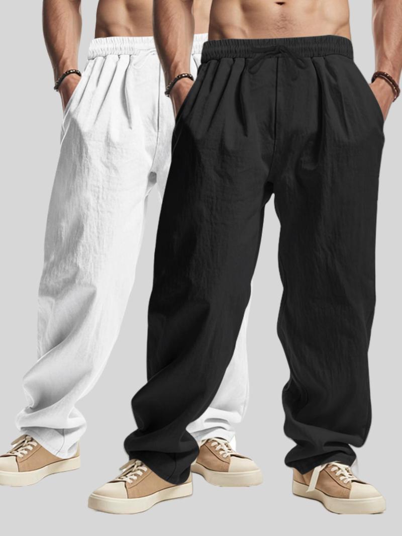 Product Introduction of Men's Solid Color Pants, Casual Comfy Breathable Trousers for Summer, Men's Bottoms for Beach Vacation Daily Wear 7