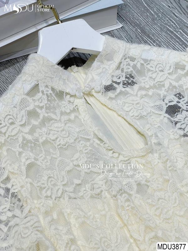 [MIỄN SHIP] MDU4403 Váy Ren Hàn 2 Lớp - Gam Màu Kem Sang Chảnh Cực Cuốn Hút Dành Cho Nữ Women Dress Tay Phồng 6