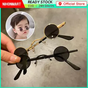 Kacamata Retro Bulat Boboho Lensa Hitam Kacamata Mini Kacamata Trendy Metal Gaya Retro Punk Kacamata Matahari Boboho - Kacamata Bulat Hitam Boboho Bingkai Untuk Pria Wanita Anak Bayi
