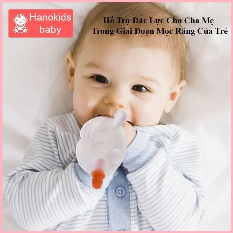 HAPUFSHOP Gặm Nướu Hanokids Cho Bé Cầm Tay Cao Cấp, Đồ Chơi Ngậm Nứu Chất Liệu Silicone Dễ Thương Siêu Mềm An Toàn Cho Trẻ Sơ Sinh 3