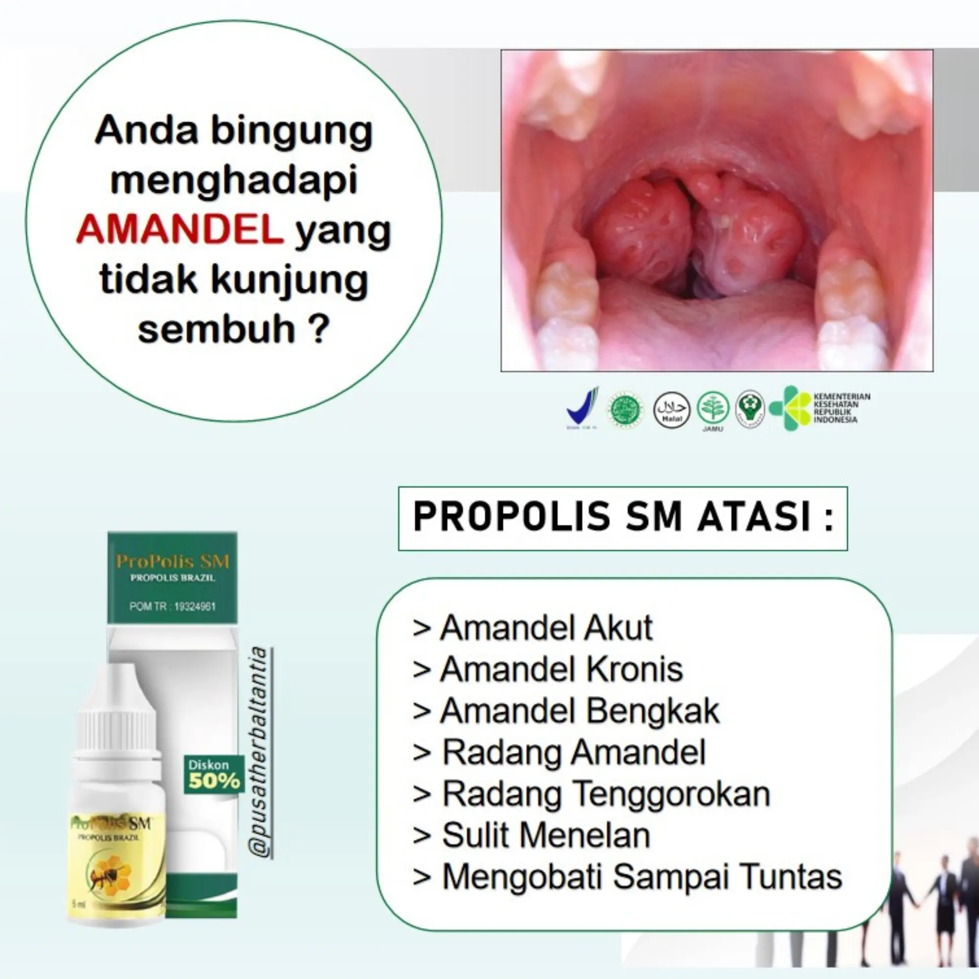 Propolis SM Brazil Cairan Pengecil Amandel Bengkak Mengecilkan - BPOM RI & HALAL MUI