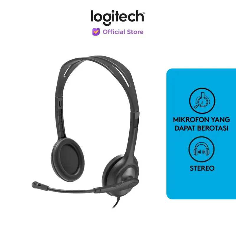 Logitech H111 Headset Stereo Single Jack 3.5mm Kabel 0