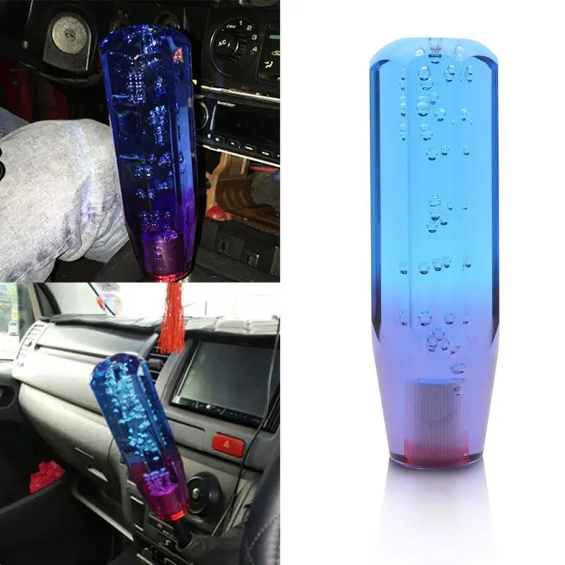 Universal Mobil Gelembung Styling Gear Shift Knob Transparan Manual Berlian Kristal Shifter Car Kendaraan 4