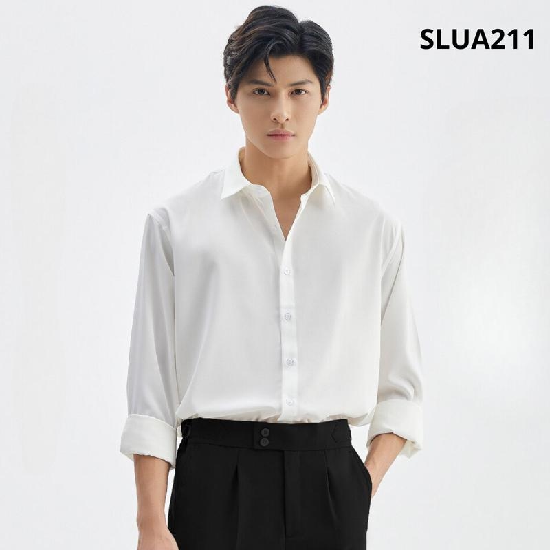 Áo sơ mi nam lụa THÁI KHANG vải lụa mềm mặc thoải mái Shirt Menswear Jean 1