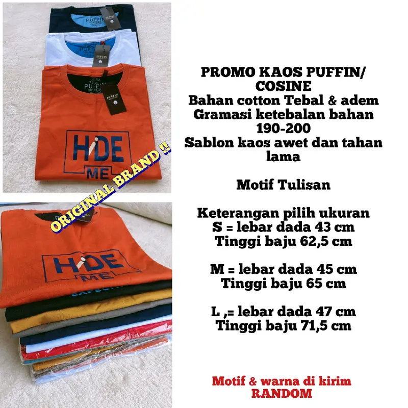 paket 3 kaos anak tanggung / kaos puffin & cosine / baju anak laki laki terbaru / bahan tebal motif fashion 5