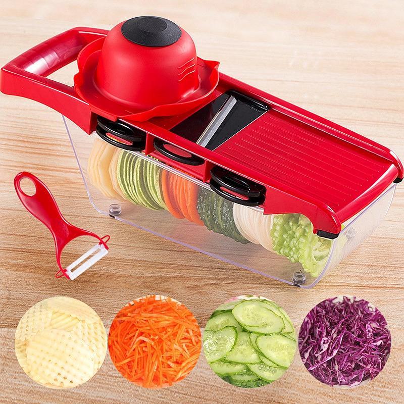 1 Set Multifunctional Vegetable Chopper with Container, Manual Reusable Vegetable Chopper, Household Kitchen Gadget 2