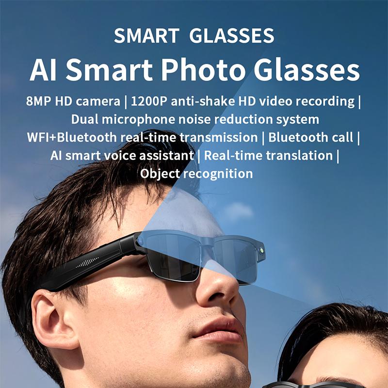 2026 New Al Smart Glasses 800W Camera 1200P anti-shake HD Video Recording Translation Voice Assistant Music BT Call SmartGlasses - Image 2