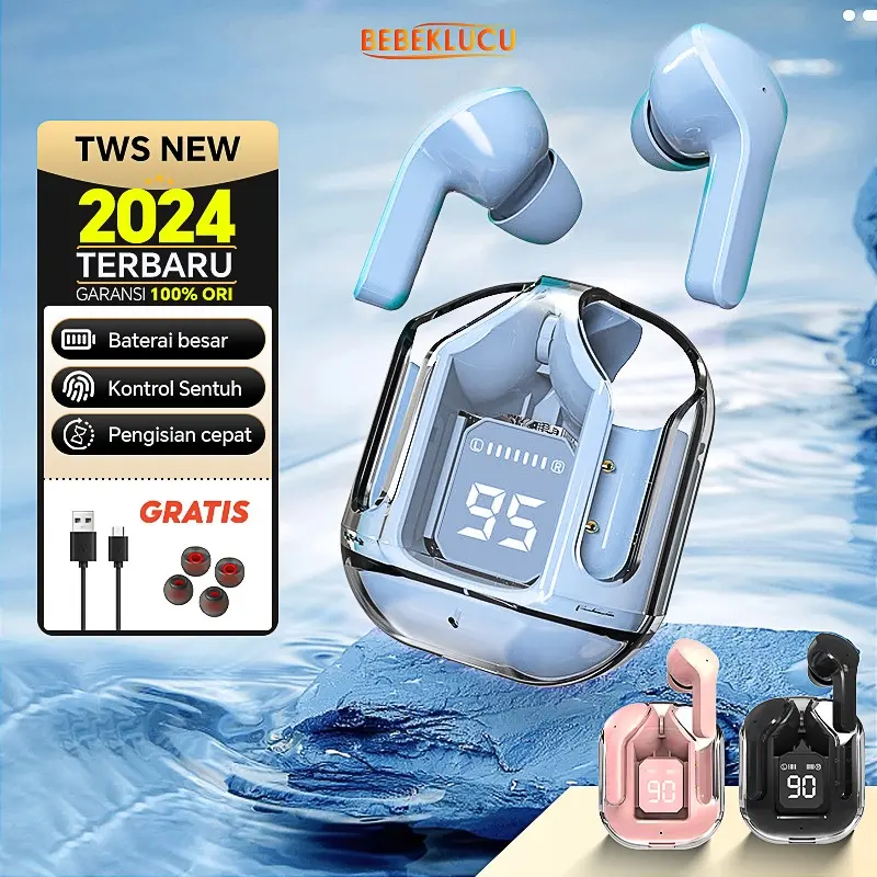 【Beli Lokal!!!New Arrival】Wireless Bluetooth Headphones ENC Noise Canceling In-Ear Low Latency Bluetooth 5.3  Ultra-long life music gaming headset Bass Earphone Microphone