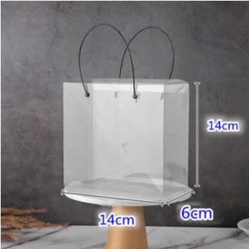 Combo 10 túi meka trong suốt ko hoa nhiều size khác nhau 20x20x10 ,18x16.5x8 ,14x14x6cm 5