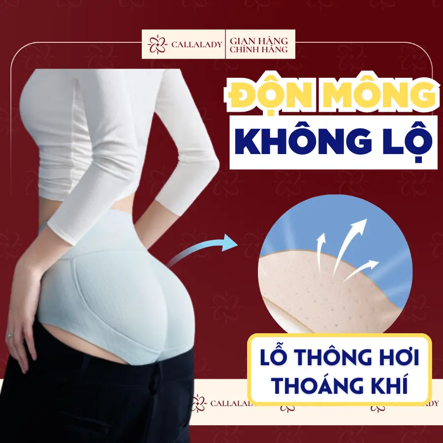 Quần ĐỘN V3 Callalady Không Lộ Siêu Tự Nhiên Đúc Liền Chất Liệu Thông Thoáng CẠP CAO Gen bụng cao câp 0809