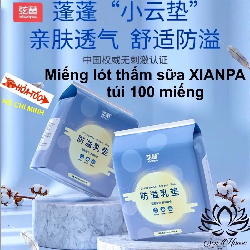 ￼HCM_HỎA TỐC.Miếng lót thấm sữa XIANPA 100 miếng/ gói.Hàng sẵn Nowship 0