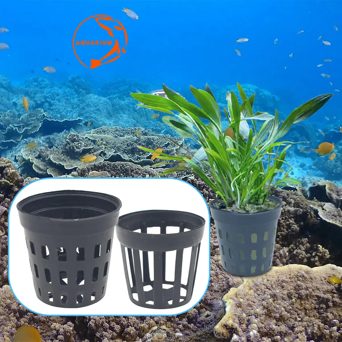 1PCS Aquatic Plant Pot Plastic For Aquarium Plants Aquascape Decoration Tank Display