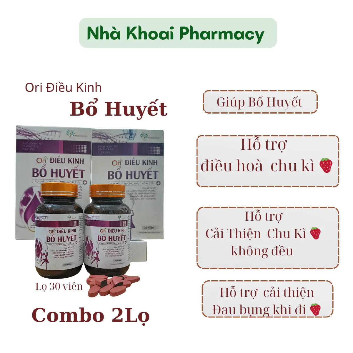 COMBO 2 Lọ Thực Phẩm Bảo Vệ Sức Khoẻ  Điều Kinh Bổ Huyết