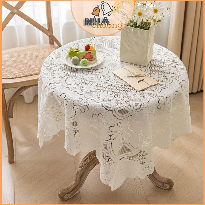Khăn Trải Bàn Ren Hoa Cho Bàn Tròn, Bàn Chữ Nhật, Bàn Vuông Nhiều Kích Cỡ